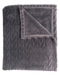 KUSCHELDECKE MISAIO shaved flannel | Grau