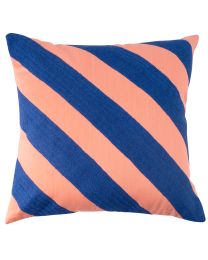 COUSSIN DÉCORATIF coton | Gabsy Stripe Diagonal Peach-Blue