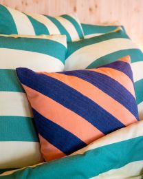 SIERKUSSEN katoen | Gabsy Stripe Diagonal Peach-Blue