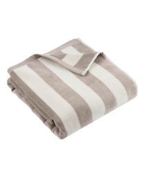 BEACH TOWEL cotton | Stripe Taupe-Ecru