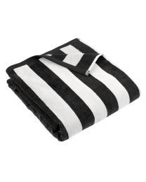 SERVIETTE DE PLAGE coton | Stripe Black-White