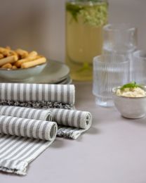 PLACEMAT cotton | Stripe Remo Driftwood-Beige - Set of 4