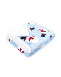 KUSCHELDECKE Tutti by Mistral Home flannel sherpa | Friendly snowman