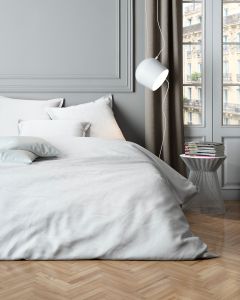 DUVET COVER cotton satin | White