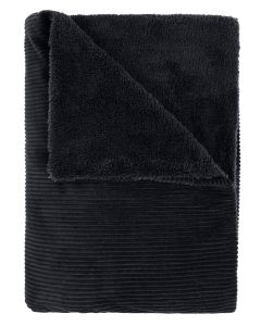 KUSCHELDECKE corduroy sherpa | Schwarz