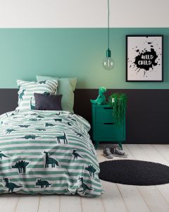 DEKBEDOVERTREK katoen renforcé | Dino Stripe