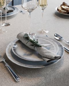 SERVIETTE chevron | Grau - 4-er Set