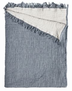 KUSCHELDECKE crinkled | Zweifarbig Blau