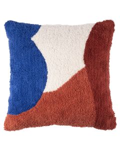 DECORATIVE CUSHION tufted | Taza Blue-Rust
