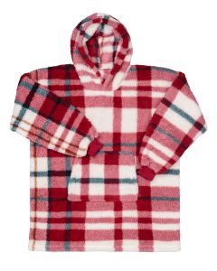 SWEAT À CAPUCHE teddy | Check autumn red