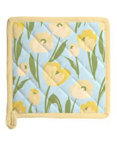 TOPFLAPPEN baumwolle | Tulips blue-yellow