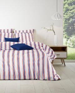 DEKBEDOVERTREK katoen renforcé | Malo stripe blue