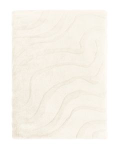 KUSCHELDECKE shaved flannel | Seventies waves ecru
