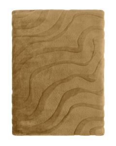 KUSCHELDECKE MISAIO shaved flannel | Seventies waves golden