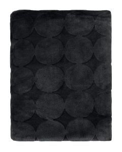 KUSCHELDECKE MISAIO shaved flannel | Big Circles black