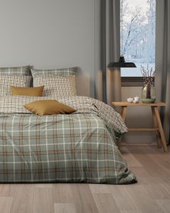 HOUSSE DE COUETTE flanelle | Charlie/vichy trio green-caramel