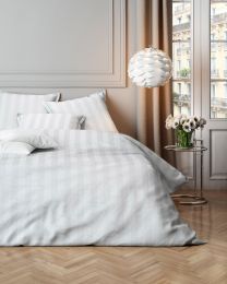 DUVET COVER cotton satin stripe | White
