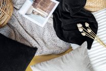 PLAID corduroy sherpa | Noir