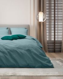 DUVET COVER MISAIO cotton satin stripe | Green
