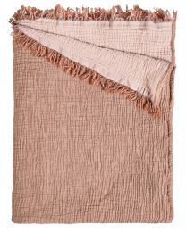 KUSCHELDECKE crinkled | Zweifarbige Terrakotta