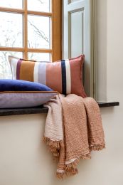 KUSCHELDECKE crinkled | Zweifarbige Terrakotta