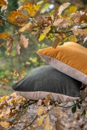 COUSSIN DÉCORATIF corduroy | Jaune-Taupe