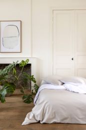 DEKBEDOVERTREK MISAIO katoensatijn | Bicolor Greige