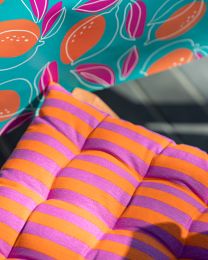 SITZKISSEN baumwolle | Stripe Toulon Orange-Fuchsia