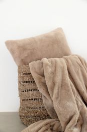 PLAID fake rabbit | Taupe