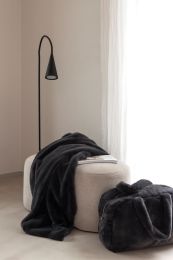 PLAID fake rabbit | Anthracite