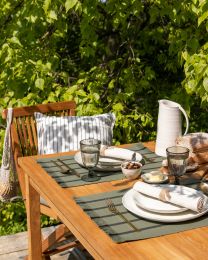 SET DE TABLE coton | Stripe Maxim Olive-Black - Ensemble de 4