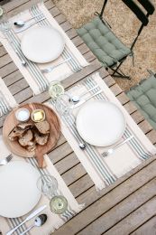 SET DE TABLE coton | Stripe Kleo - Ensemble de 4