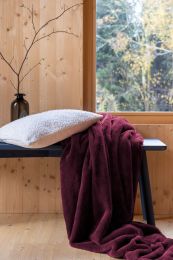 KUSCHELDECKE fake rabbit | Bordeaux