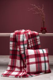 DECORATIVE CUSHION teddy | Check autumn red