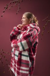 SWEAT À CAPUCHE teddy | Check autumn red