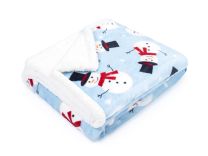 KUSCHELDECKE Tutti by Mistral Home flannel sherpa | Friendly snowman