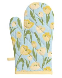 OVEN MITT cotton | Tulips blue-yellow