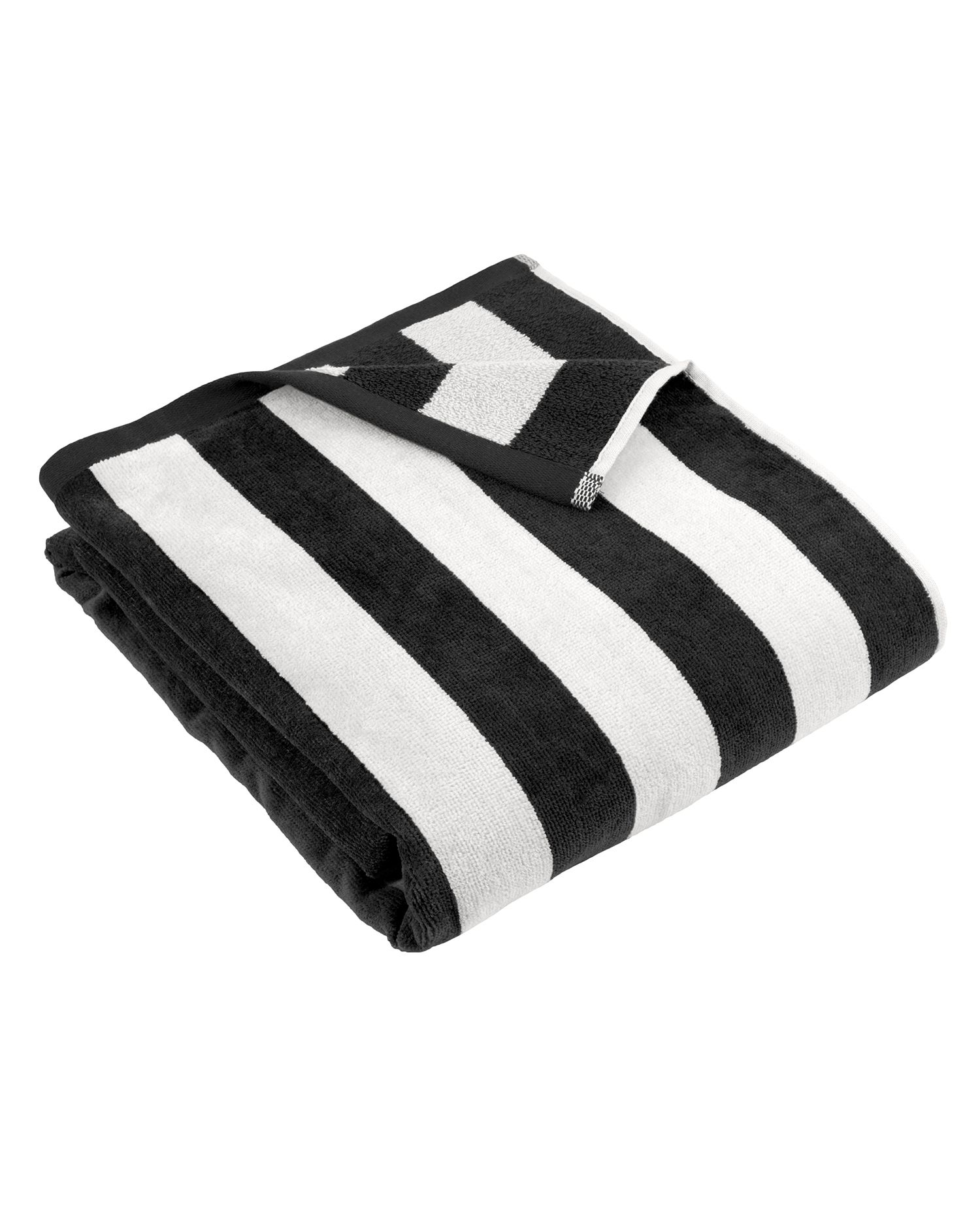 BEACH TOWEL cotton Stripe Black White Mistral Home